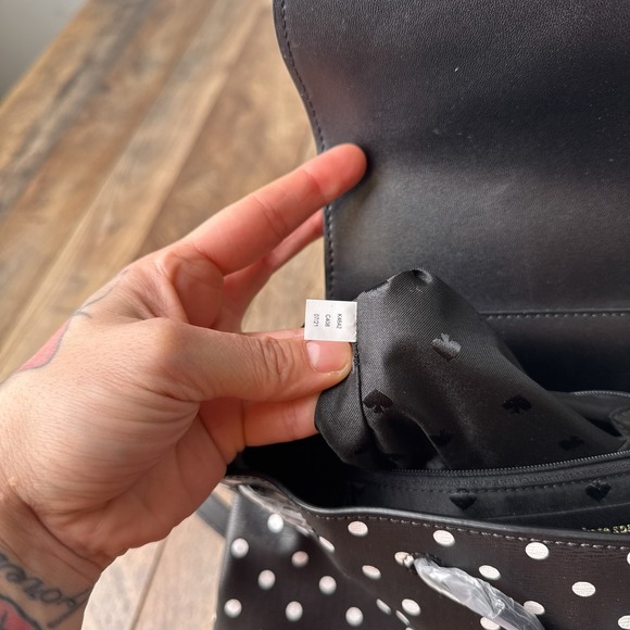 Kate Spade New York Disney x Minnie Mouse Drawstring Flap Backpack Polka Dot - Picture 11 of 14